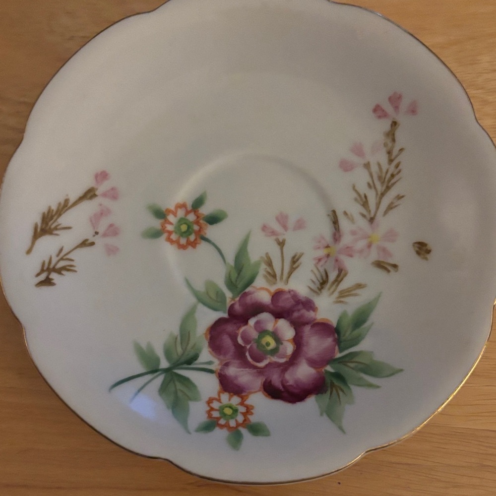 Floral Porcelain Saucer Made in Occupied Japan